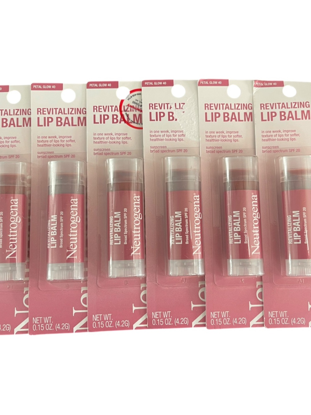Neutrogena Revitalizing Lip Balm – Petal Glow Pink, NEW Bundle  of 6